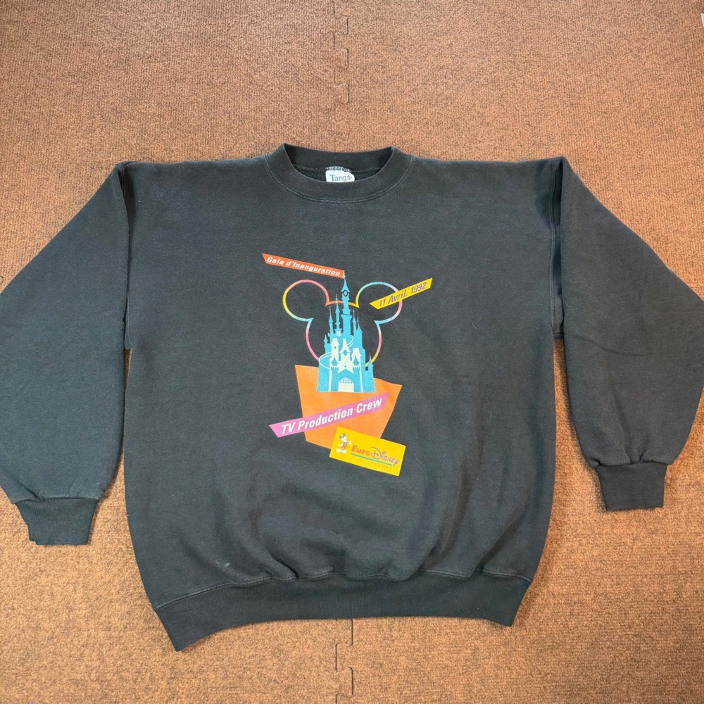Vintage Euro Disney 1992 Gala Inauguration TV Production Crew Sweatshirt XXL